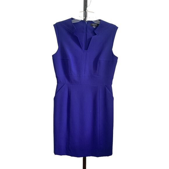 Tahari ASL-Sleeveless Sheath Dress-Royal Blue-Women-Petite-8 - Picture 1 of 7